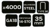 NEO TOOLS Tűzőkapocs, horganyzott 90-es tipus, pneumatikus tűzőgéphez (14-570), GA18, 35mm, 4000db 14-629