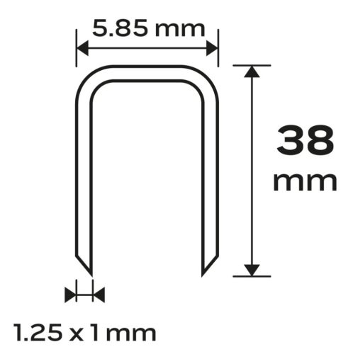 NEO TOOLS Tűzőkapocs, horganyzott 90-es tipus, pneumatikus tűzőgéphez (14-570), GA18, 38mm, 4000db 14-630