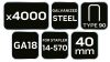 NEO TOOLS Tűzőkapocs, horganyzott 90-es tipus, pneumatikus tűzőgéphez (14-570), GA18, 40mm, 4000db 14-631