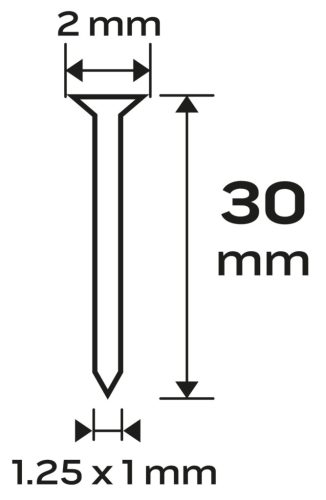 NEO TOOLS Tűzőszeg, horganyzott 300 (F) tipus, pneumatikus tűzőgéphez (14-570), GA18, 30mm, 4000db 14-654