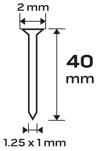 NEO TOOLS Tűzőszeg, horganyzott 300 (F) tipus, pneumatikus tűzőgéphez (14-570), GA18, 40mm, 4000db 14-656