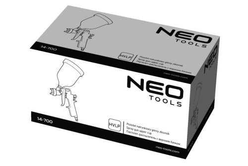 NEO TOOLS Pneumatikus festékszóró pisztoly, felső tartályos, 1,4mm - HVLP 2 év garanciával 14-700