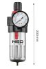 NEO TOOLS Pneumatikus víztelenítő szűrő 1/2", nyomásszabályzóval, fém 14-732