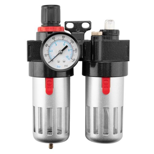 NEO TOOLS Pneumatikus víztelenítő szűrő és olajzó 1/2", nyomásszabályzóval, fém 14-734