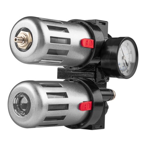NEO TOOLS Pneumatikus víztelenítő szűrő és olajzó 1/2", nyomásszabályzóval, fém 14-734