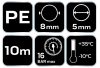 NEO TOOLS Pneumatikus spiráltömlő, 5,0x8mm x 10m, PE 14-804-1
