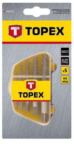 TOPEX Törtcsavar-kihajtó készlet 5db 14A110