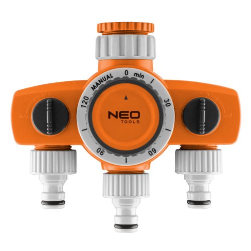 NEO TOOLS Mechanikus öntözőidőzítő óra, 3 utas, max.120perc 15-750
