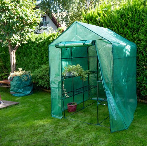 NEO TOOLS Növényház 143 x 143 x 195cm, PE fólia, fémszerkezet 15-911