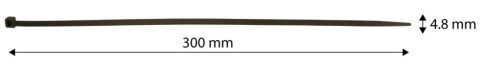 NEO TOOLS Kerti kötegelő, gyorskötöző 4,8x300mm, 50db, barna 15-972
