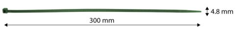 NEO TOOLS Kerti kötegelő, gyorskötöző 4,8x300mm, 50db, zöld 15-973