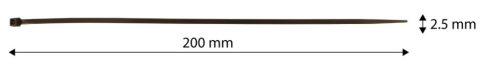 NEO TOOLS Kerti kötegelő, gyorskötöző 2,5x200mm, 50db, barna 15-976