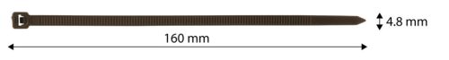 NEO TOOLS Kerti kötegelő, gyorskötöző 4,8x160mm, 50db, barna 15-978