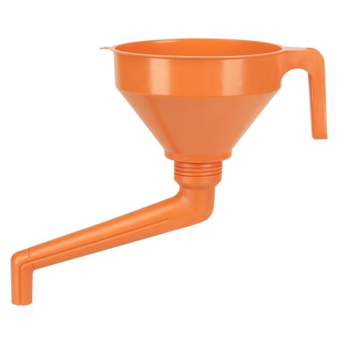 PRESSOL Tölcsér hajlított kifolyóval, szűrővel, 160mm, 1,2L - műanyag 02 562