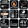 NEO TOOLS Akkus ragasztópisztoly 8mm, 4V, USB tápegység 17-084