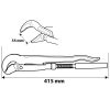 NEO TOOLS Csőfogó 45fok, 1,5" 25 év garanciával 02-127