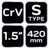 NEO TOOLS Csőfogó S, 1,5", CV, 420mm 25 év garanciával 02-421