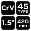 NEO TOOLS Csőfogó 45fok, 1,5", CrV, Line, 420mm 25 év garanciával 02-427