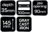 NEO TOOLS Gépsatu, 2 irányban állítható 100mm 35-035