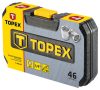 TOPEX Dugókulcskészlet + bitkészlet 1/4" 46db 38D640