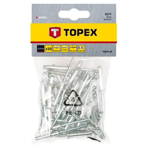 TOPEX POPSZEGECS 4.0X8, 50db 43E401