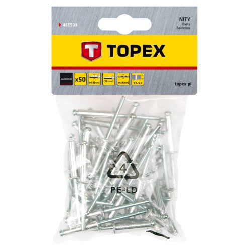 TOPEX POPSZEGECS 4.8X12, 50db 43E503