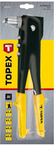 TOPEX POPSZEGECSHÚZÓ 270MM, Kétirányú fejbeállítás, 2.4, 3.2, 4.0, 4.8mm 43E712