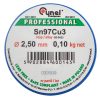 CYNEL Forrasztóón, 97% Sn, 3%Cu: 2,5mm drót, 100g, rézforrasztáshoz 44E742
