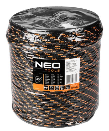 NEO TOOLS Kötél, fonatolt polipropilén 6mm/ 300m 49-943