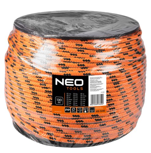 NEO TOOLS Kötél, fonatolt polipropilén 12mm/ 130m 49-946
