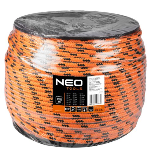 NEO TOOLS Kötél, fonatolt polipropilén 14mm/ 100m 49-947