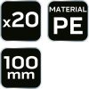 NEO TOOLS Szintezőtalp, aljzatkiegyenlítéshez, öntapadós, műanyag, 100mm, 20db/cs 50-430