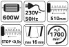 VERTO Elektromos sövényvágó 600W, 450mm 2 év garanciával 52G567