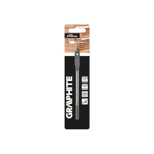 GRAPHITE Lapos marófúró, 1/4" hatszög szár, 10x152mm 54T500