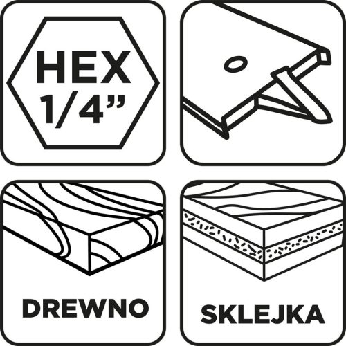 GRAPHITE Lapos marófúró, 1/4" hatszög szár, 10x152mm 54T500