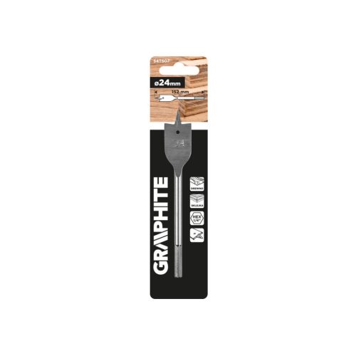 GRAPHITE Lapos marófúró, 1/4" hatszög szár, 24x152mm 54T507