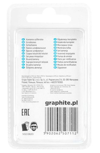 GRAPHITE Csapos csiszolókő 5x10mm, kúp, szár 3.2mm, 3db 55H054