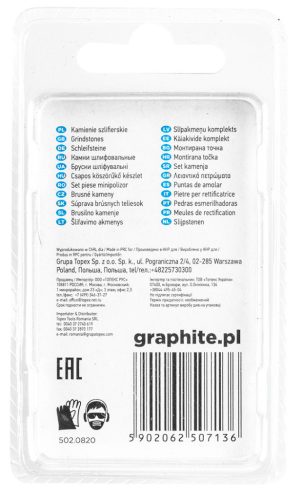 GRAPHITE Csapos csiszolókő 6x10mm, töltény, szár 3.2mm, 3db 55H056