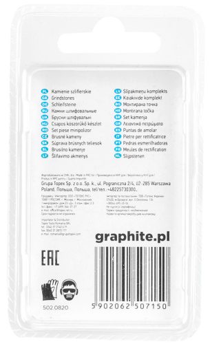 GRAPHITE Csapos csiszolókő 6mm, gömb, szár 3.2mm, 3db 55H058