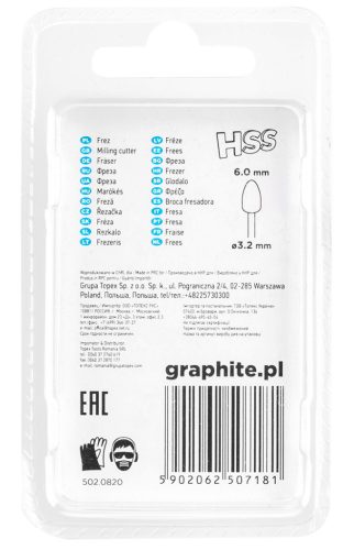 GRAPHITE Csapos turbómaró 6.0mm, töltény, szár 3.2mm, 2db 55H061