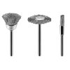 GRAPHITE Csapos kefe készlet 3db, acélsodrony befejezőkefe, pohárkefe, kerékkefe 55H066