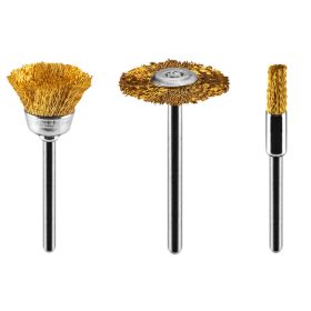   GRAPHITE Csapos kefe készlet 3db, sárgaréz befejezőkefe, pohárkefe, kerékkefe 55H067