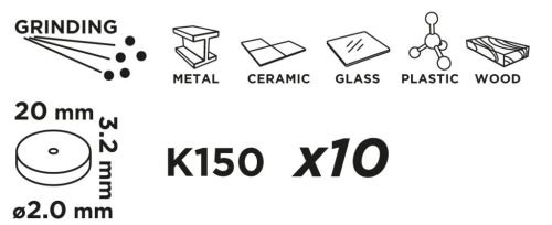 GRAPHITE Vágótárcsa, korund/szilícium-karbid, 20mmx2.0mm, 10db 55H071