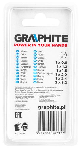 GRAPHITE Minifúró készlet 0.8-3.2mm, készlet 7db 55H075