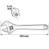 NEO TOOLS Állítható villáskulcs, csavarkulcs 205mm, 0-32mm 25 év garanciával 03-024