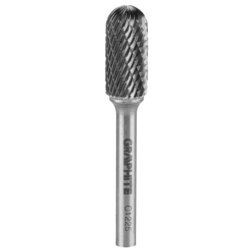 GRAPHITE Keményfém marófej, turbómaró, C, hengeres, élletöréssel, 12x25mm, szár méret: 6x45mm 55H361