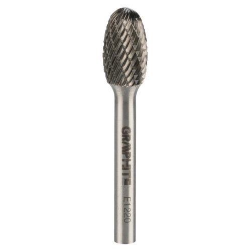 GRAPHITE Keményfém marófej, turbómaró, E csepp, ovális, 12x20mm, szár méret: 6x45mm 55H366