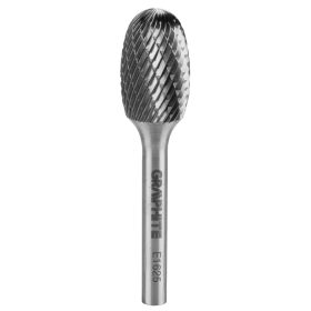   GRAPHITE Keményfém marófej, turbómaró, E csepp, ovális, 16x25mm, szár méret: 6x45mm 55H368