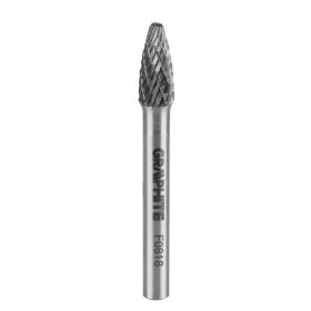   GRAPHITE Keményfém marófej, turbómaró, F csúcsíves, 8x18mm, szár méret: 6x45mm 55H370
