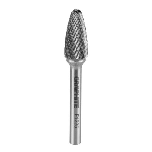 GRAPHITE Keményfém marófej, turbómaró, F csúcsíves, 12x25mm, szár méret: 6x45mm 55H372